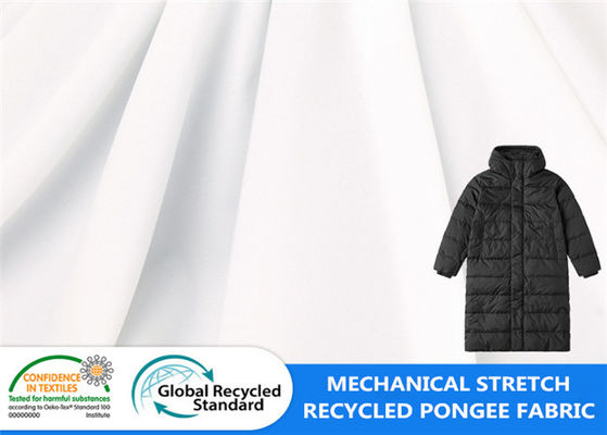 Mechanical Stretch Waterproof Pongee Padded Polyester 62GSM Down Jacket Fabric